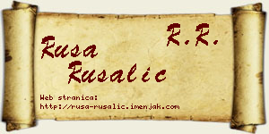 Rusa Rusalić vizit kartica